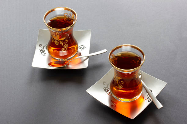 istock Turkish traditional tea, hot drink. Black tea. 1313623107