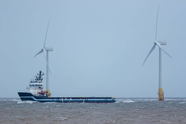 istock Supply vessel for green energy industry offshore wind turbine development 1313624369
