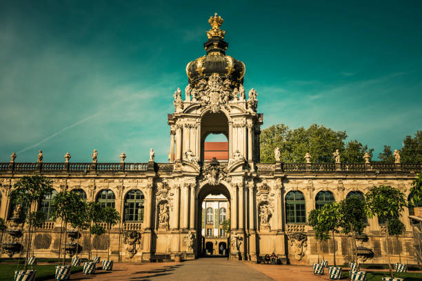 17 May 2019 Dresden, Germany - Dresdner Zwinger palace is designed by Poeppelmann in 1710 as orangery and exhibition gallery.