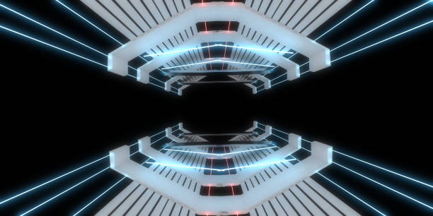 istock 3D abstract background with neon lights. neon tunnel .space construction . 3d illustration 1313627190