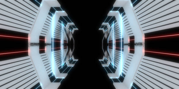 istock 3D abstract background with neon lights. neon tunnel .space construction . 3d illustration 1313627195