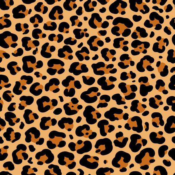 ilustrações, clipart, desenhos animados e ícones de padrão sem vertor de leopardo ou onça predatória. - safari animals undomesticated cat feline mammal