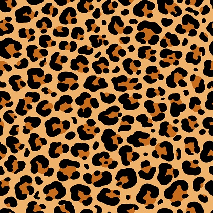 Vector abstract seamless pattern of leopard or ounce predatory print. Modern animal fur fashion background. Realistic Leopard colorful print. Exotic wild animal skin pattern for textile, decor.