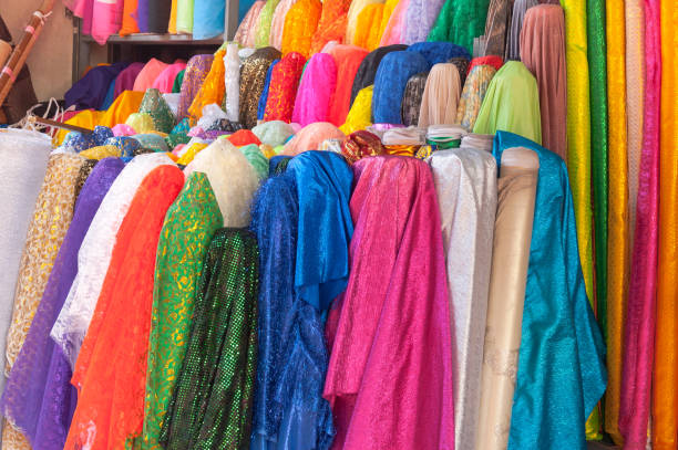 istock A Rolls of brightly coloured fabrics and cloths 1313636120