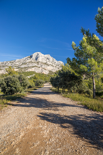 Montagne Sainte-Victoire in Provence, a limestone mountain ridge in the south of France