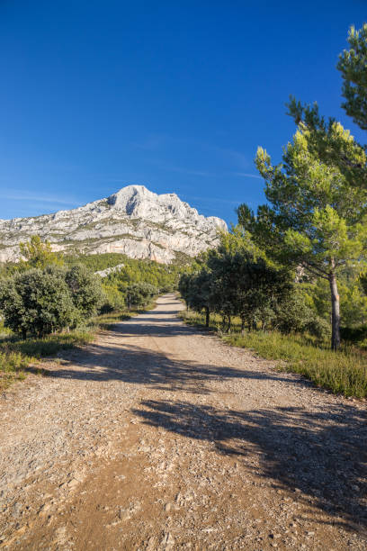 Montagne Sainte-Victoire in Provence, a limestone mountain ridge in the south of France Montagne Sainte-Victoire in Provence, a limestone mountain ridge in the south of France montagne sainte victoire stock pictures, royalty-free photos & images