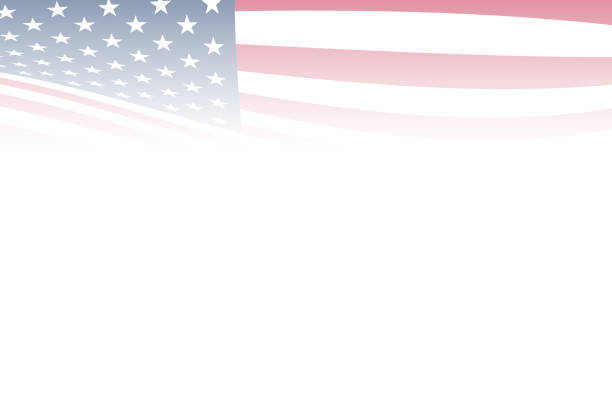 top border banner gradient fade american flag illustration graphic slide card vector art illustration