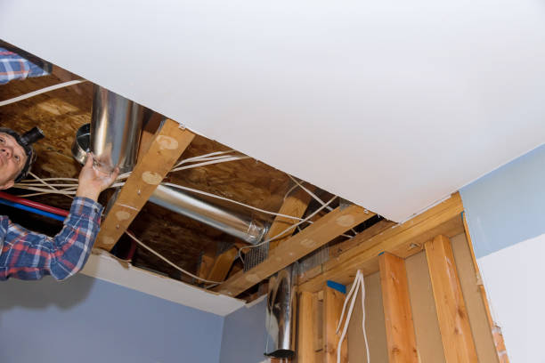 istock Installation system HVAC duct ventilation pipes in central conditioning a ceiling 1313644443