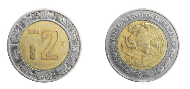 istock Mexico two pesos coin on a white isolated backgroun 1313644550