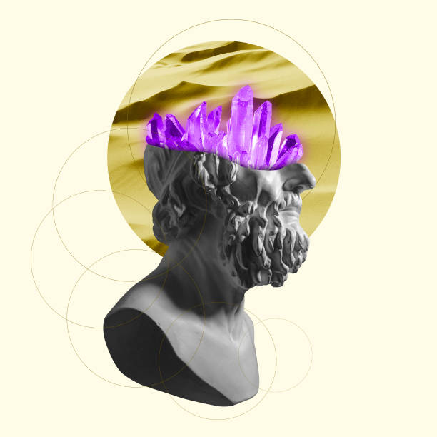 istock Contemporary art collage with antique statue bust in a surreal style. 1313644933