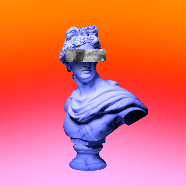istock Modern conceptual art collage with ancient statue. Contemporary art. 1313644938