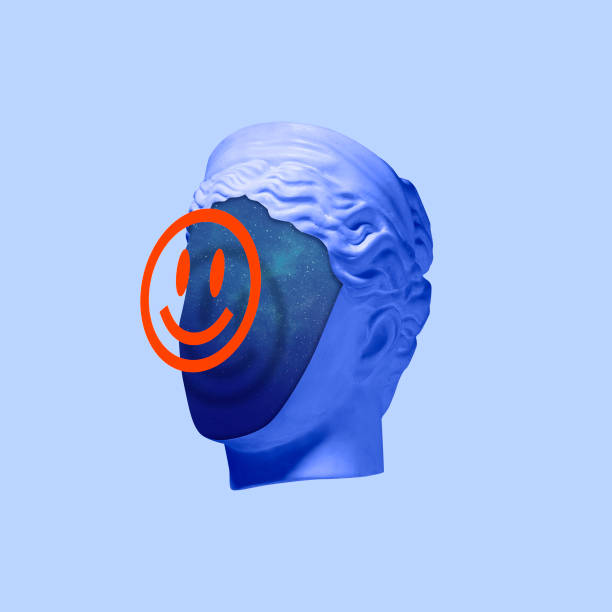 istock Contemporary art collage with antique statue head in a surreal style. 1313644944