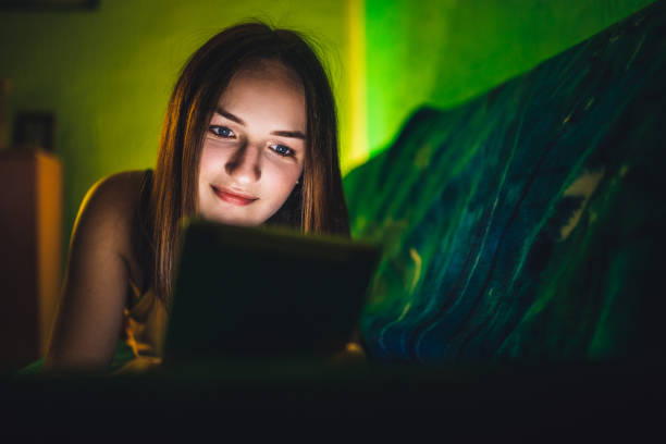 istock Woman watching movie on tablet 1313646107