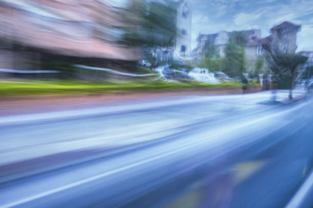istock Abstract motion blurred view in city 1313651612