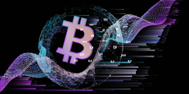 istock Background abstract of poligonale wire grid, bitcoin and blurred lines. Mining  banner technology for cryptocurrency. Concept for business, mining. 1313651887