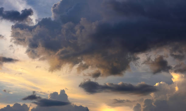 istock Fantastic view of the dark overcast sky. Picturesque sunset with thunderclouds 1313653910