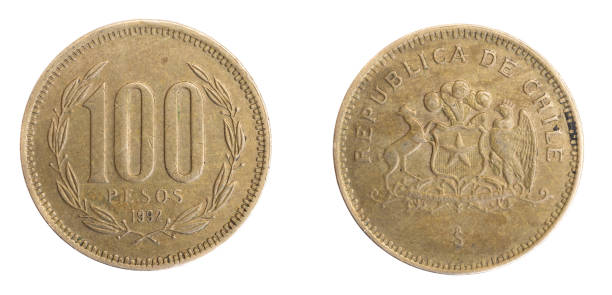 istock Chile one hundred pesos coin on a white isolated background 1313658899