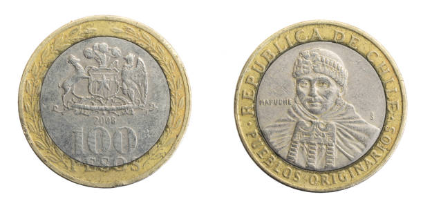 istock Chile one hundred pesos coin on a white isolated background 1313658924