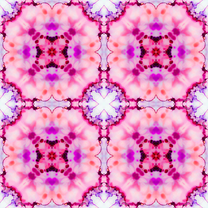 Alcohol Ink Abstract Art Repeating Pattern in Pink, Purple, white and orange