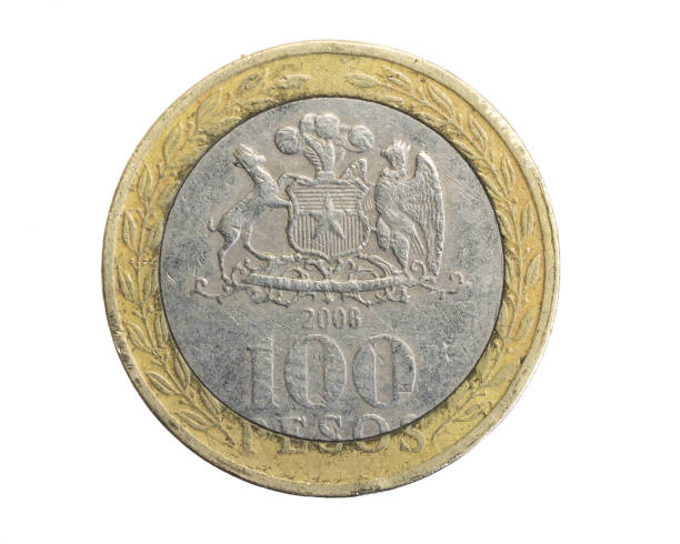 istock Chile one hundred pesos coin on a white isolated background 1313659005