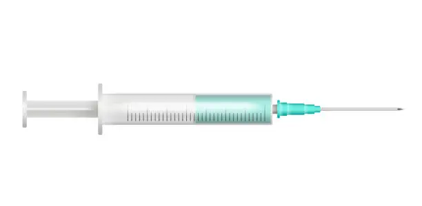 Vector illustration of Syringe with vaccine inside