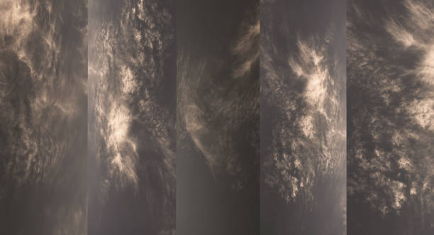 istock Collage of vintage sky and flying clouds. 1313665250