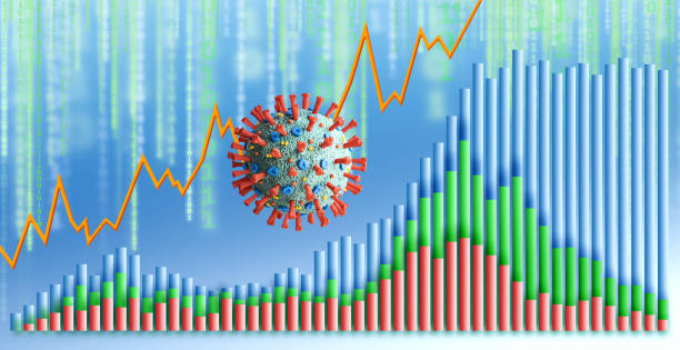 istock Coronavirus with economic infographics 3D with charts 1313668611