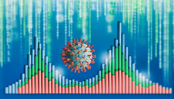istock Coronavirus with economic infographics 3D with charts 1313668711