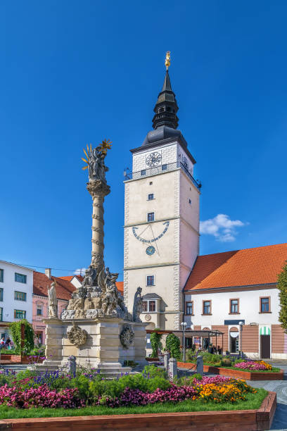 city tower, trnava, slovakia - trnava imagens e fotografias de stock