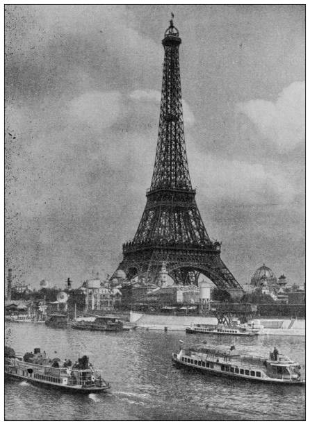 istock Antique photo of World's landmarks (circa 1894): Eiffel Tower, Paris 1313669700