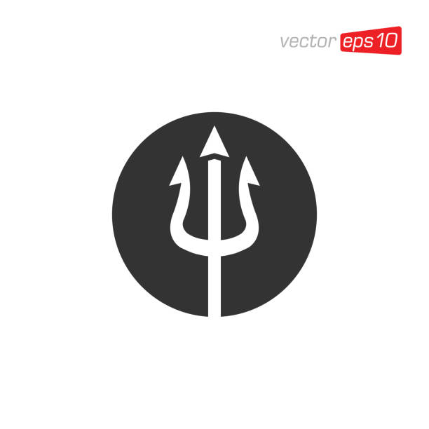 Trident Icon Logo Design Vector Trident Icon Logo Design Vector neptune fork stock illustrations