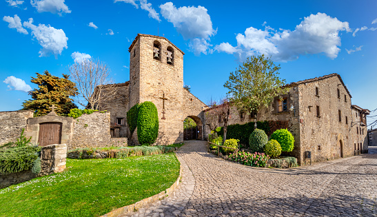 Sant Cristofol de Tavertet church in the Medieval village of Tavertet, Osona, Catalonia, Spain