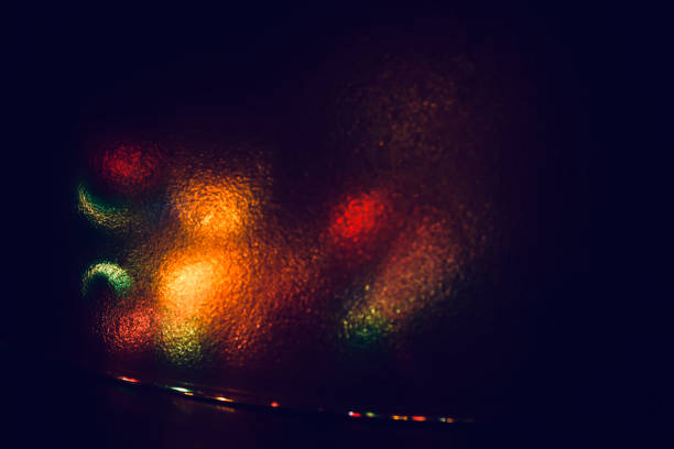 Blurry colourful lights on a glass surface unique photo
