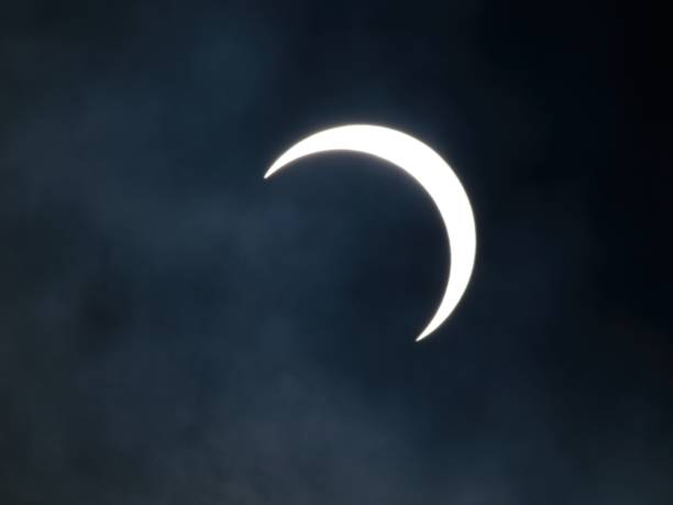 Annular Solar Eclipse Sumatra, Indonesia. stock photo
