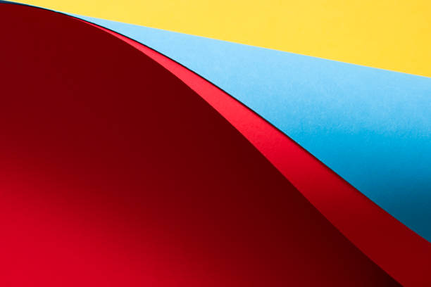 istock Red, blue and yellow abstract 3d background 1313691401