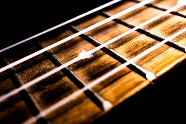 istock Macro Photo of Ukulele Neck with Triangle Inlay 1313691490