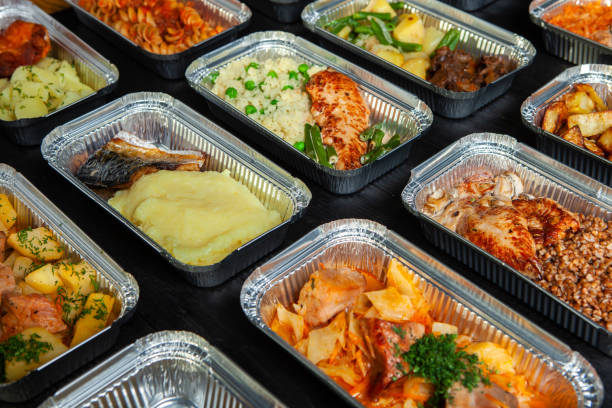 istock Business lunch in eco plastic container ready for delivery 1313692888