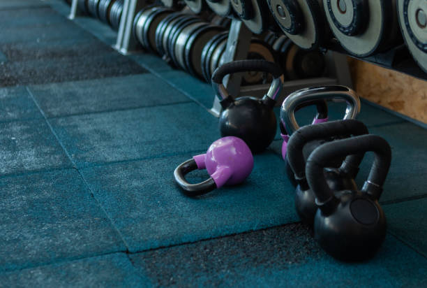 istock Kettlebell and dumbbells in the gym 1313700956