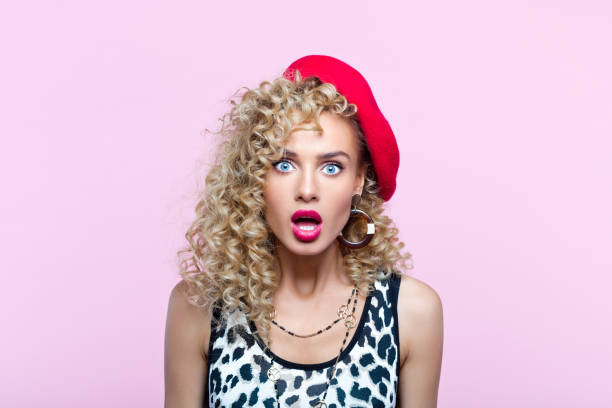 istock Surprised woman in 80's style look 1313703993