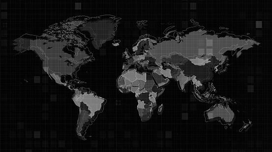 Technological World Map, Globe