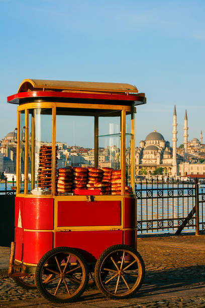 Simit cart in Istanbul, Turkey