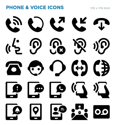Phone And Voice Vector Icon Set