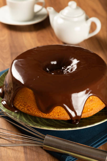 istock Carrot cake with chocolate icing. Brazilian cake. 1313708553