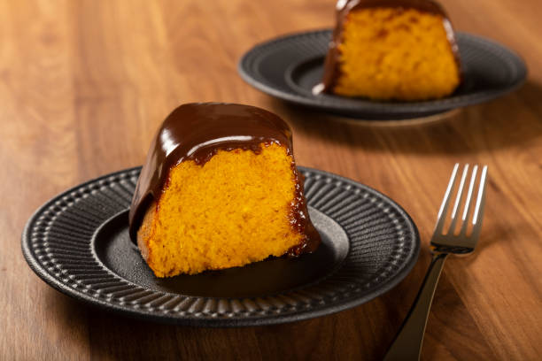 istock Carrot cake with chocolate icing. Brazilian cake. 1313708609