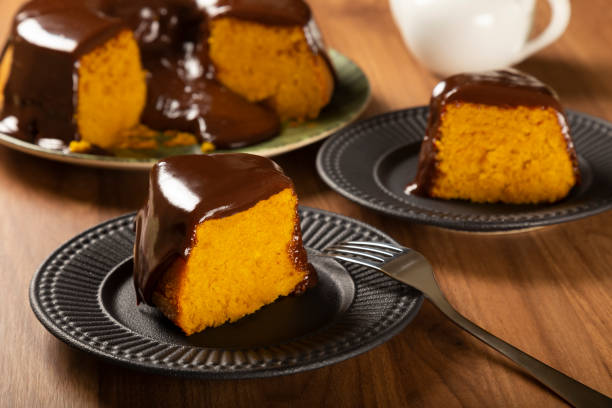 istock Carrot cake with chocolate icing. Brazilian cake. 1313708610