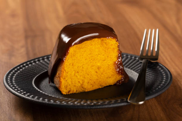 istock Carrot cake with chocolate icing. Brazilian cake. 1313708623
