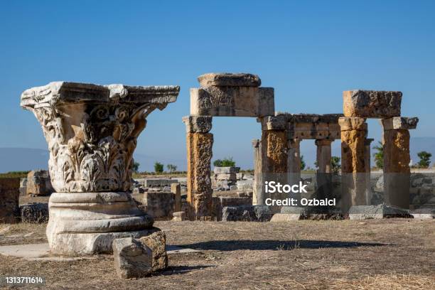Remains Of The Ancient Site Of Hierapolis In Pamukkale Turkey Stock Photo - Download Image Now