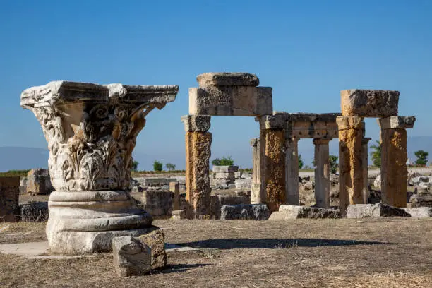 Photo of Remains of the ancient site of Hierapolis in Pamukkale, Turkey