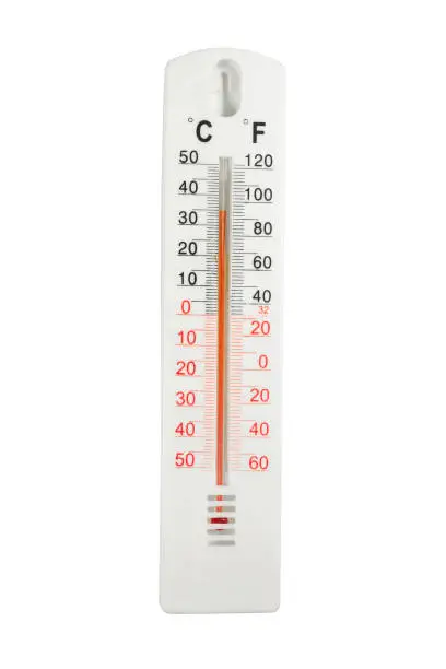 Thermometer, thermometer isolated on white. Vertical image.
