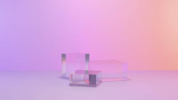istock Crystal 3d podium on pastel purple and pink gradient background 1313715419